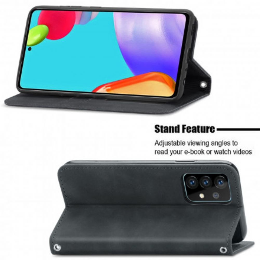 Schutzhülle Für Samsung Galaxy A52 4G / A52 5G / A52s 5G Flip Case Schicker Leder-effekt