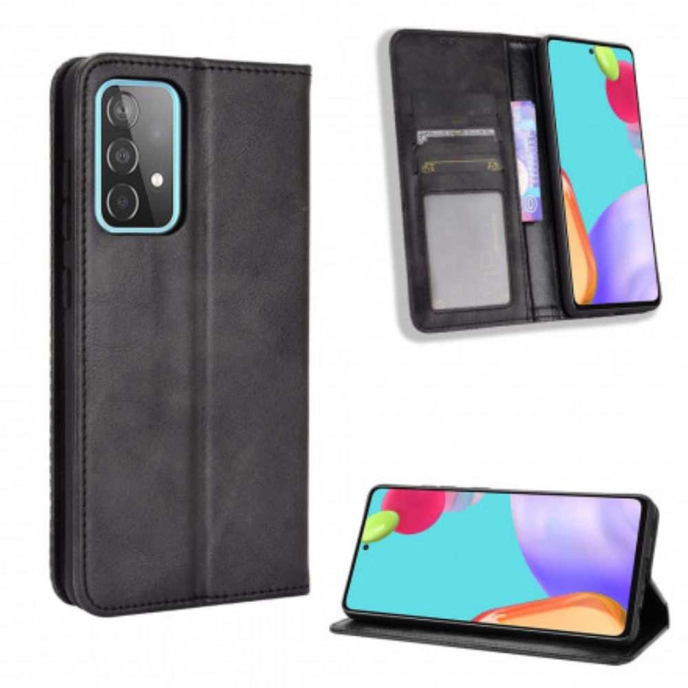 Schutzhülle Für Samsung Galaxy A52 4G / A52 5G / A52s 5G Flip Case Stilisierter Vintage-ledereffekt