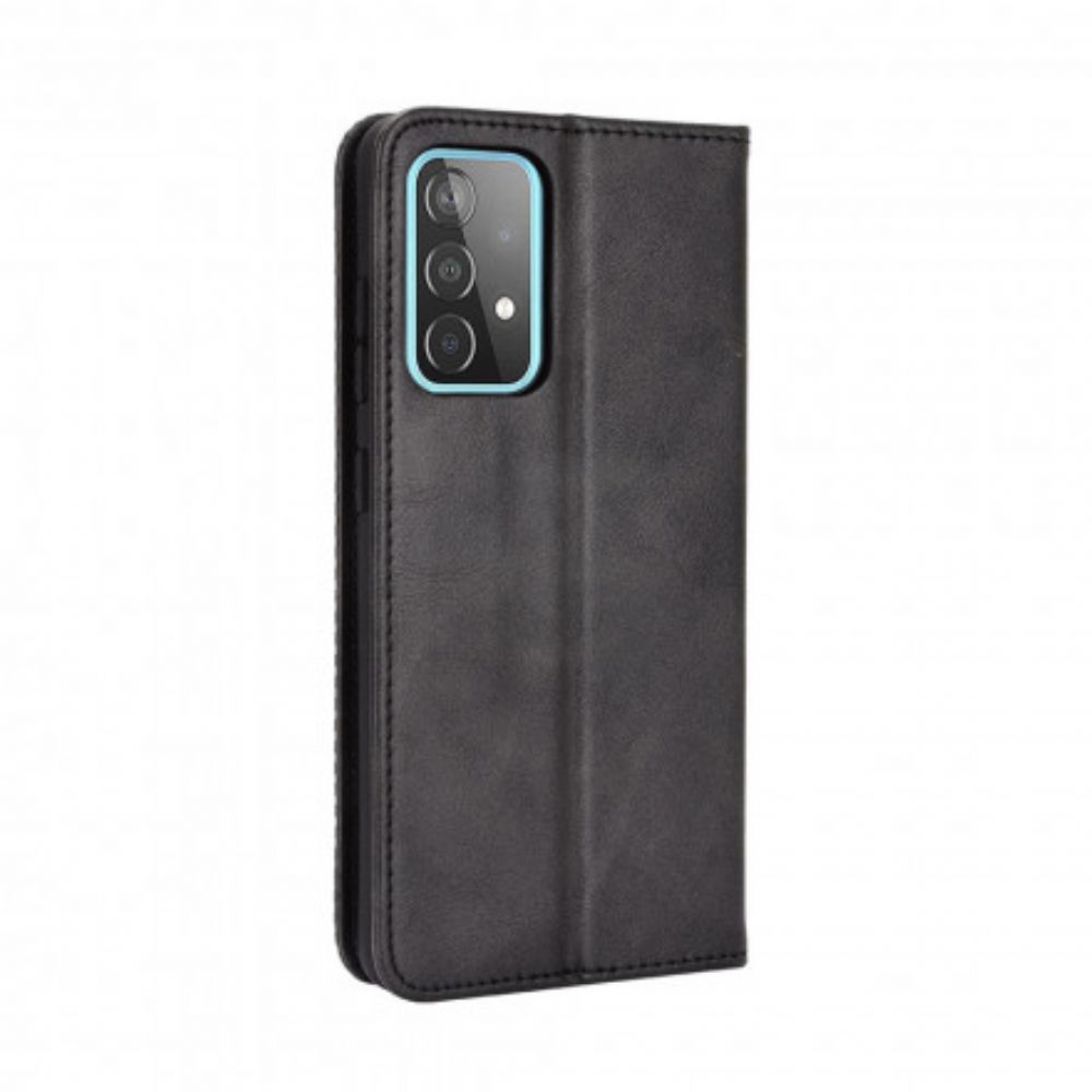 Schutzhülle Für Samsung Galaxy A52 4G / A52 5G / A52s 5G Flip Case Stilisierter Vintage-ledereffekt