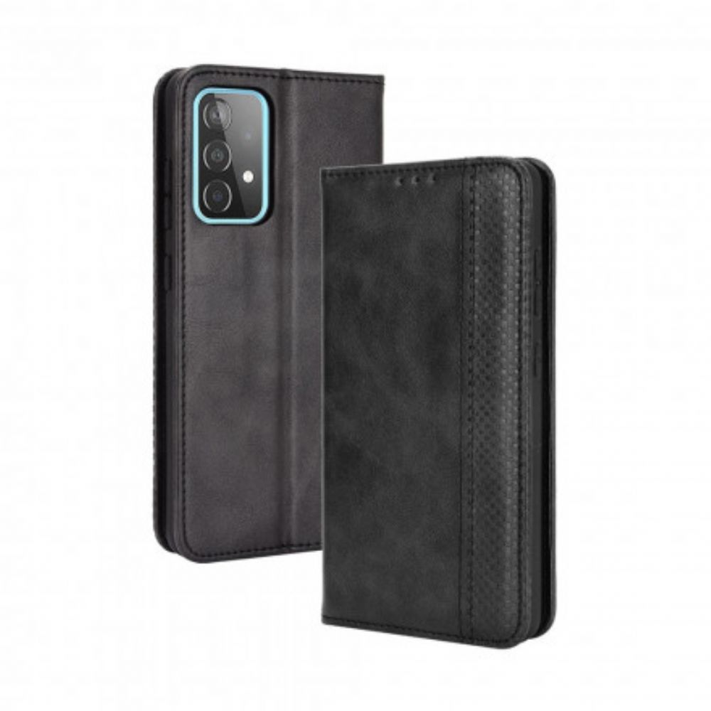 Schutzhülle Für Samsung Galaxy A52 4G / A52 5G / A52s 5G Flip Case Stilisierter Vintage-ledereffekt