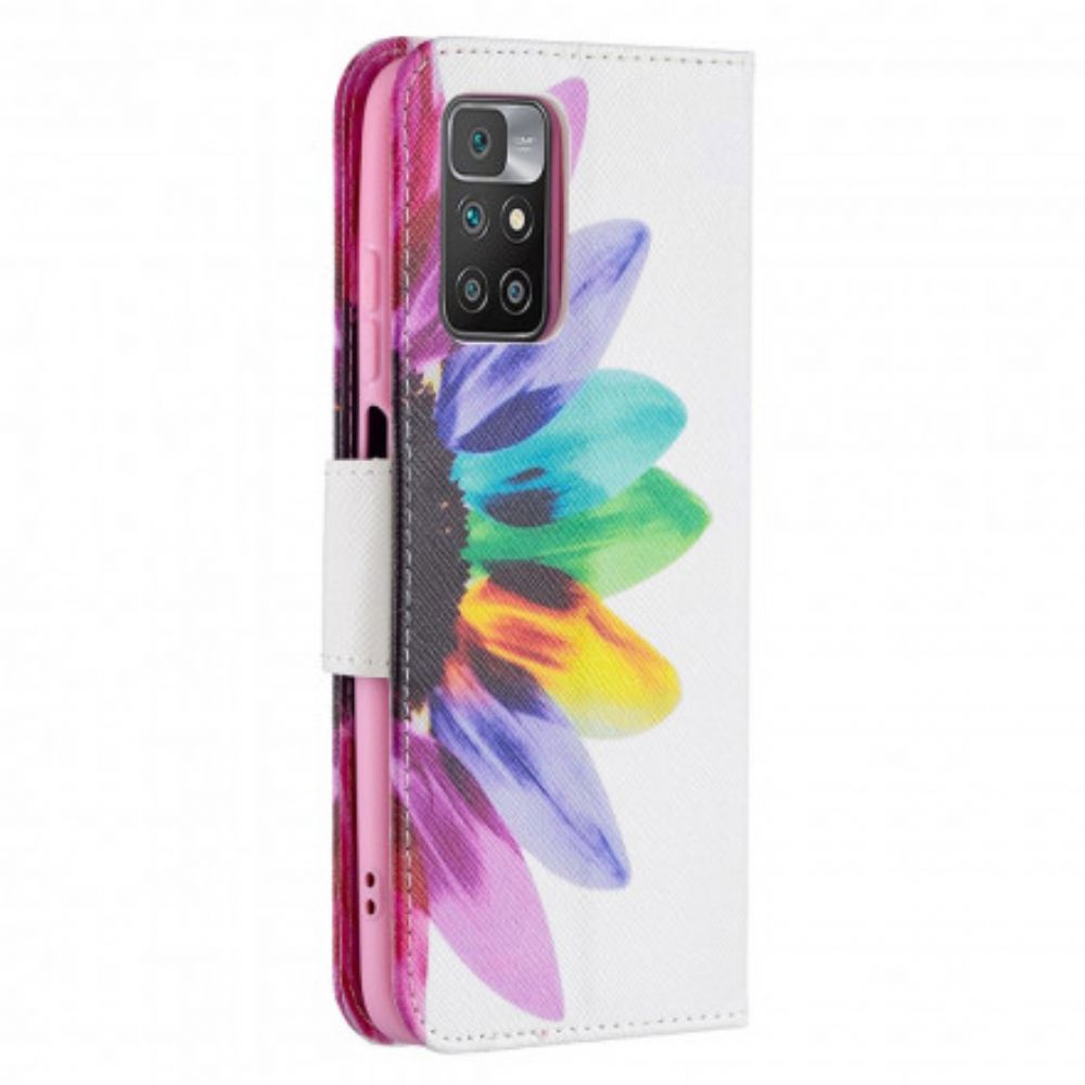 Flip Case Für Xiaomi Redmi 10 Aquarell Blume