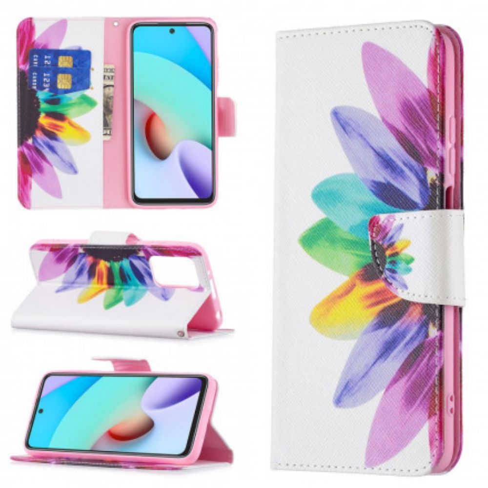 Flip Case Für Xiaomi Redmi 10 Aquarell Blume