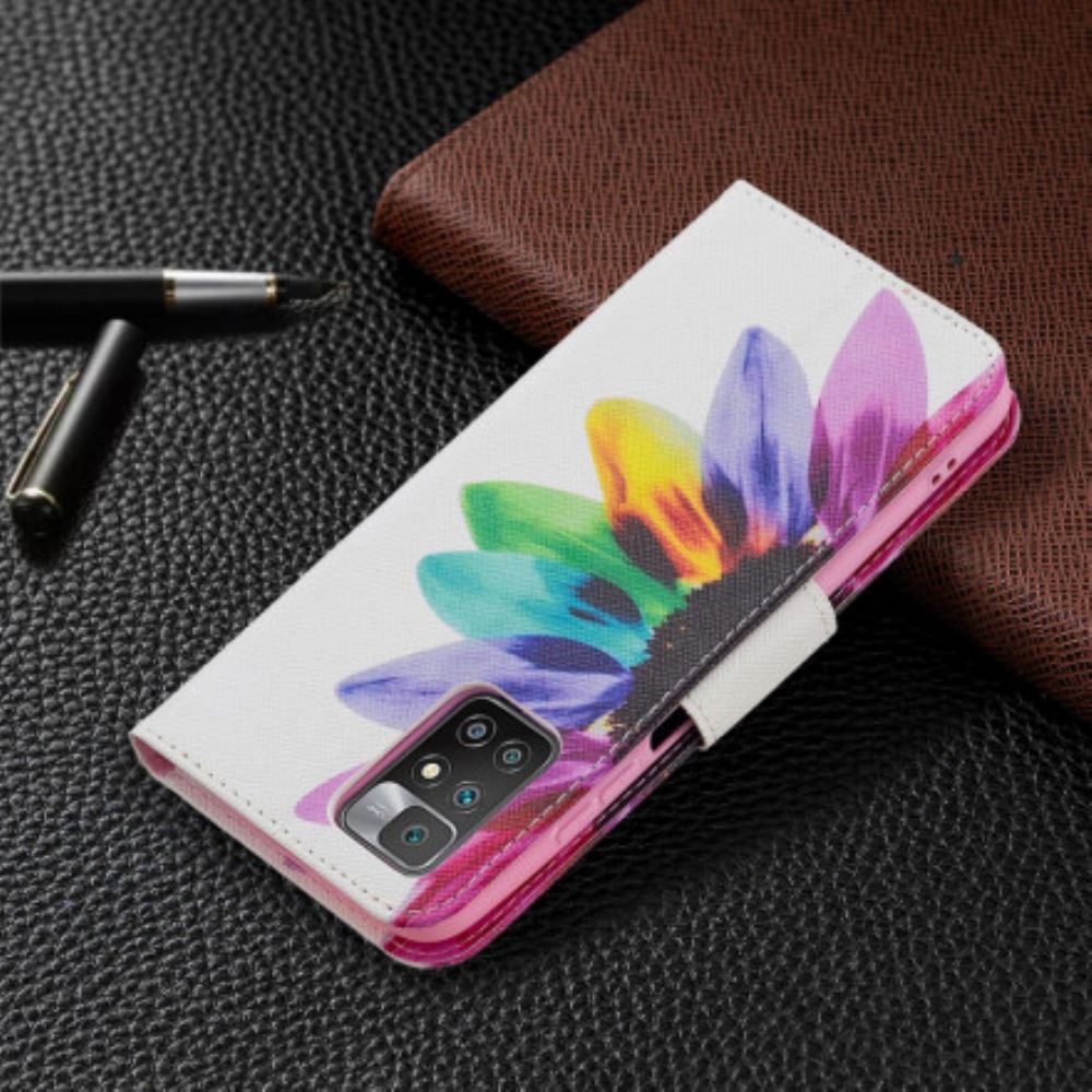 Flip Case Für Xiaomi Redmi 10 Aquarell Blume