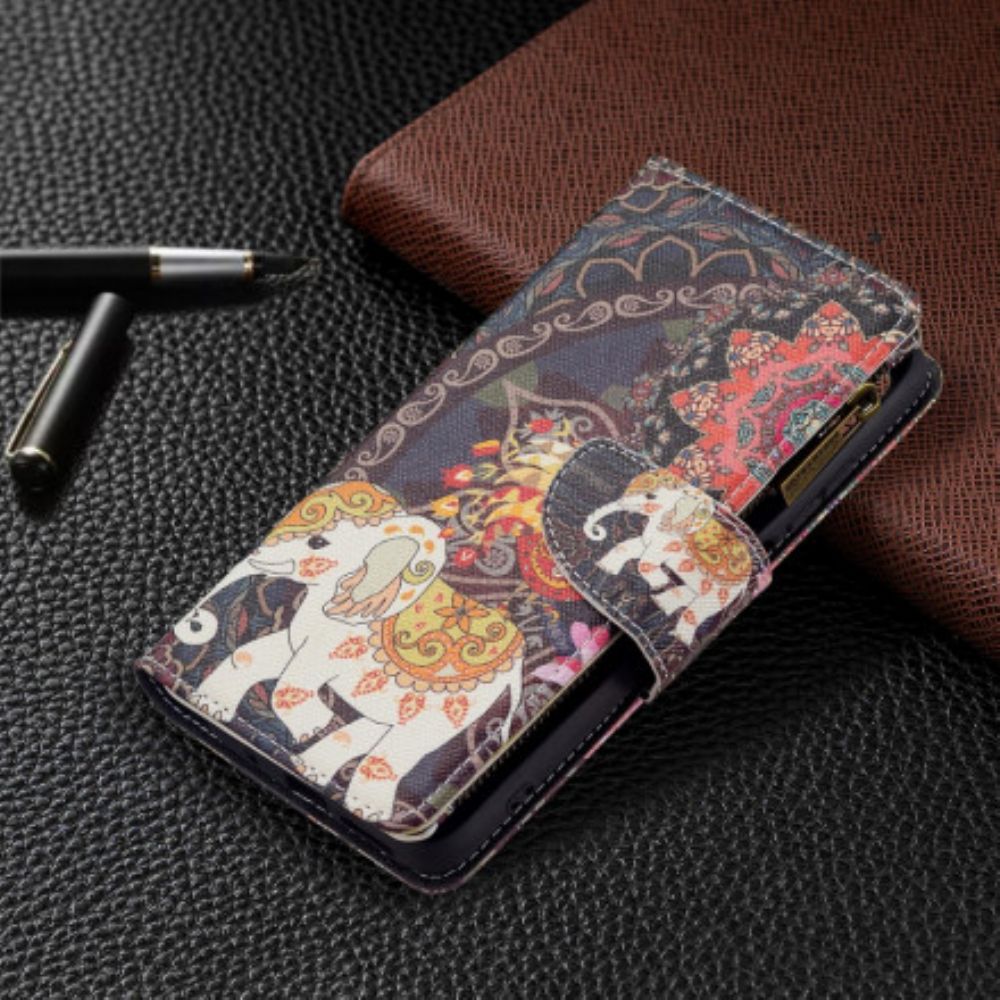 Flip Case Für Xiaomi Redmi 10 Elefantentasche Mit Reißverschluss