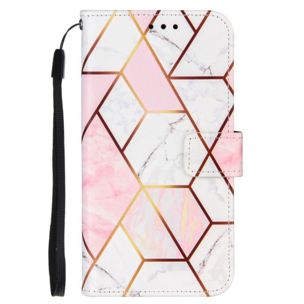 Flip Case Für Xiaomi Redmi 10 Geometrischer Marmor