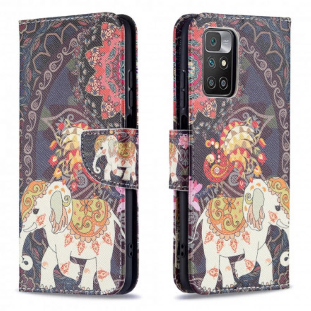 Flip Case Für Xiaomi Redmi 10 Indische Elefanten