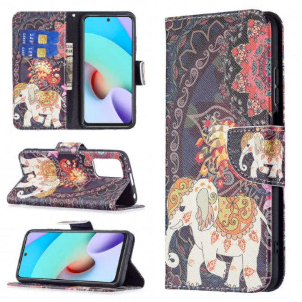 Flip Case Für Xiaomi Redmi 10 Indische Elefanten