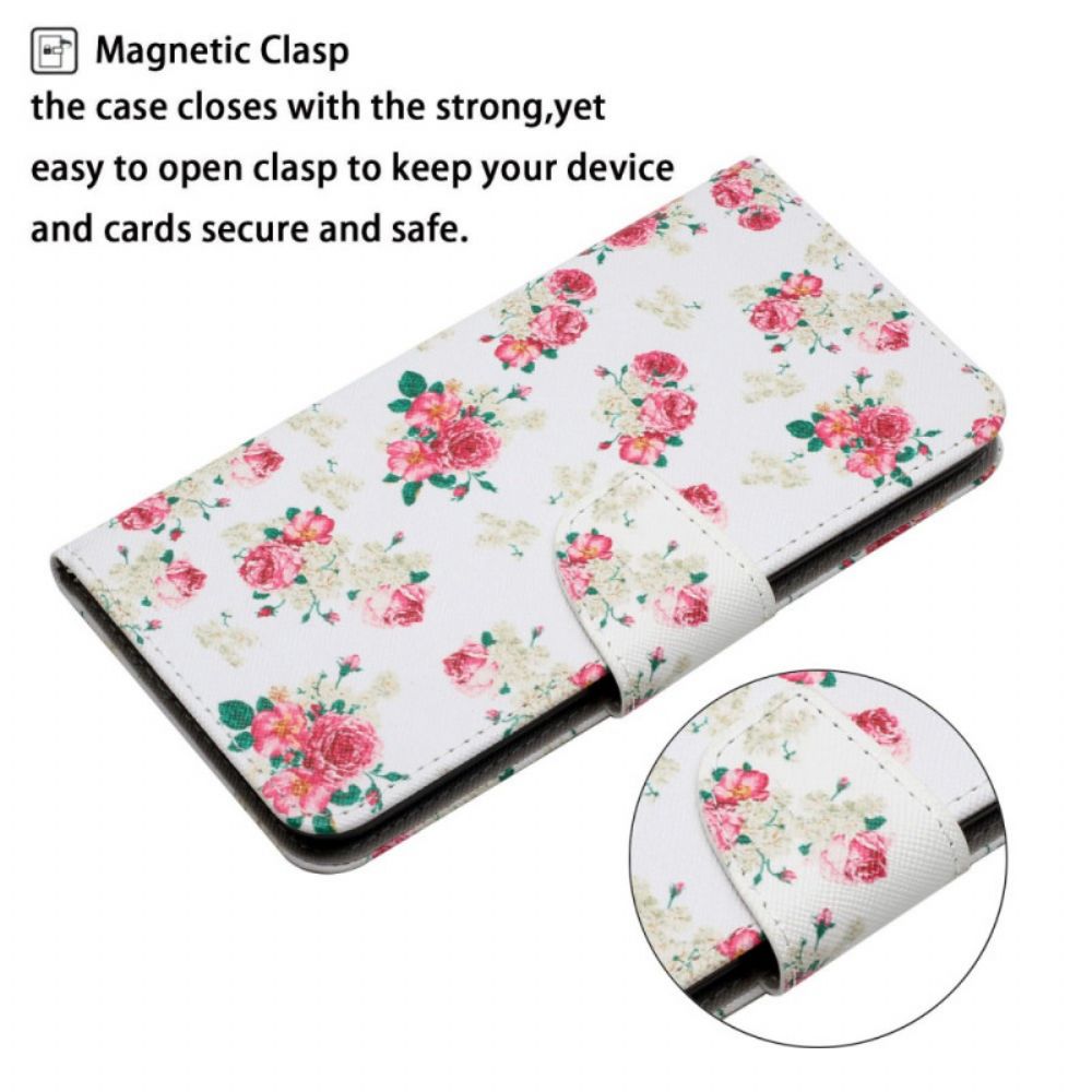 Flip Case Für Xiaomi Redmi 10 Königliche Freiheitsblumen