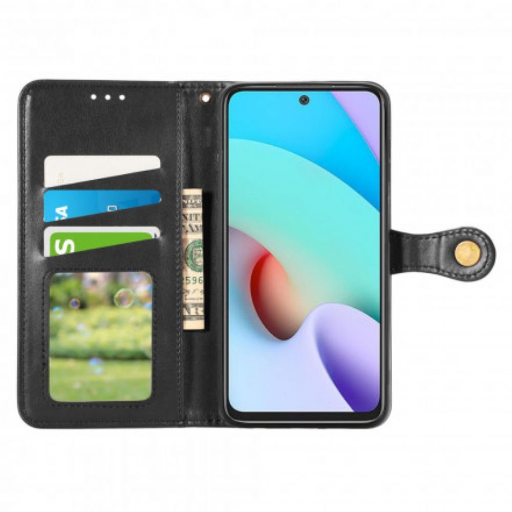 Flip Case Für Xiaomi Redmi 10 Kunstleder Und Vintage-verschluss