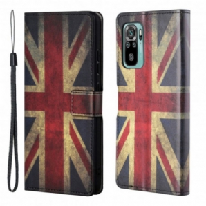 Flip Case Für Xiaomi Redmi 10 Mit Kordel England-flagge Mit Lanyard