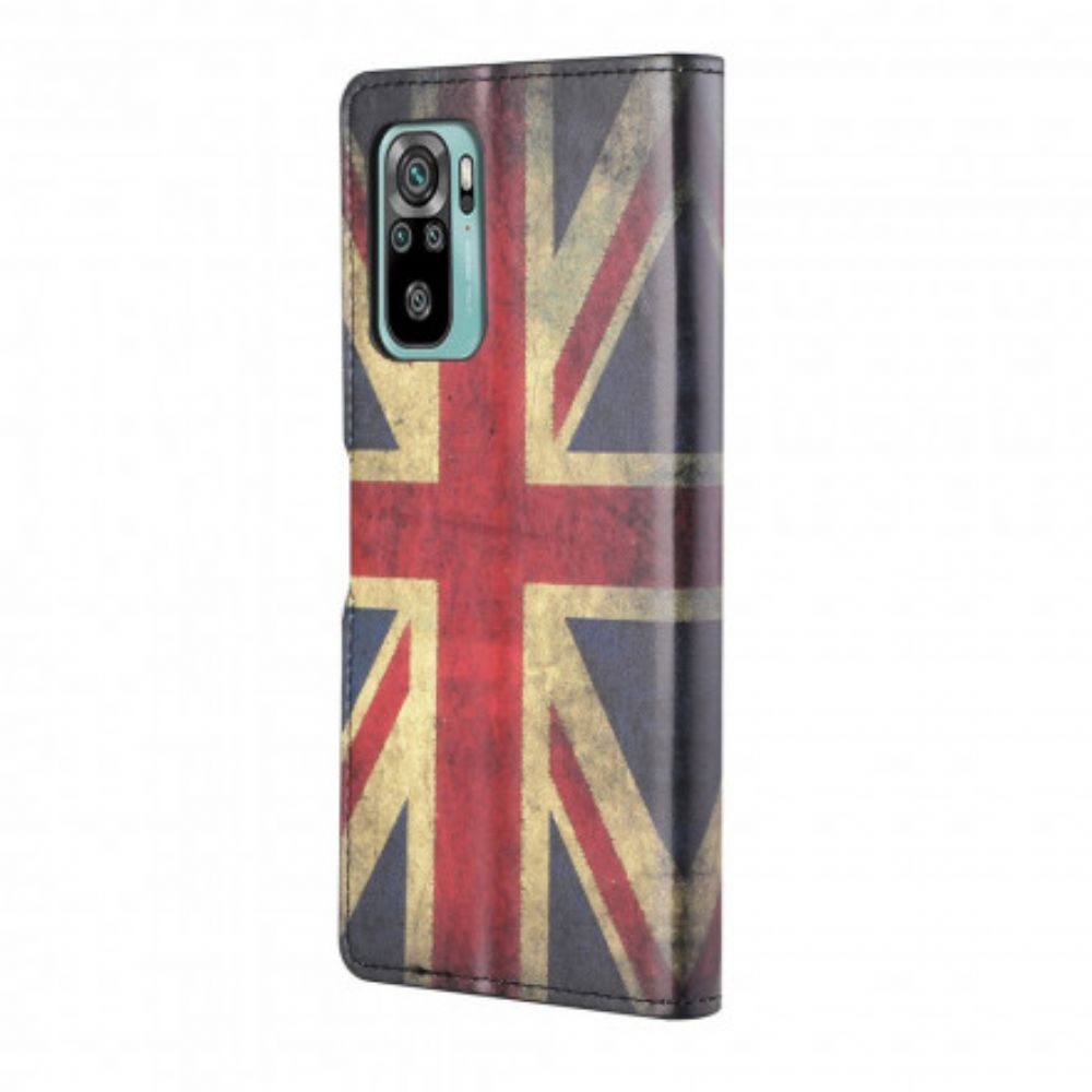 Flip Case Für Xiaomi Redmi 10 Mit Kordel England-flagge Mit Lanyard