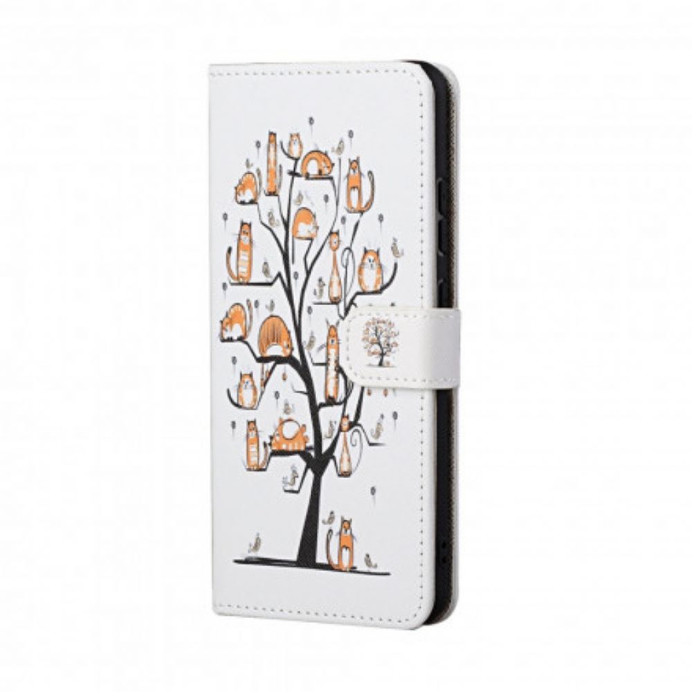 Flip Case Für Xiaomi Redmi 10 Mit Kordel Funky Cats Mit Riemen