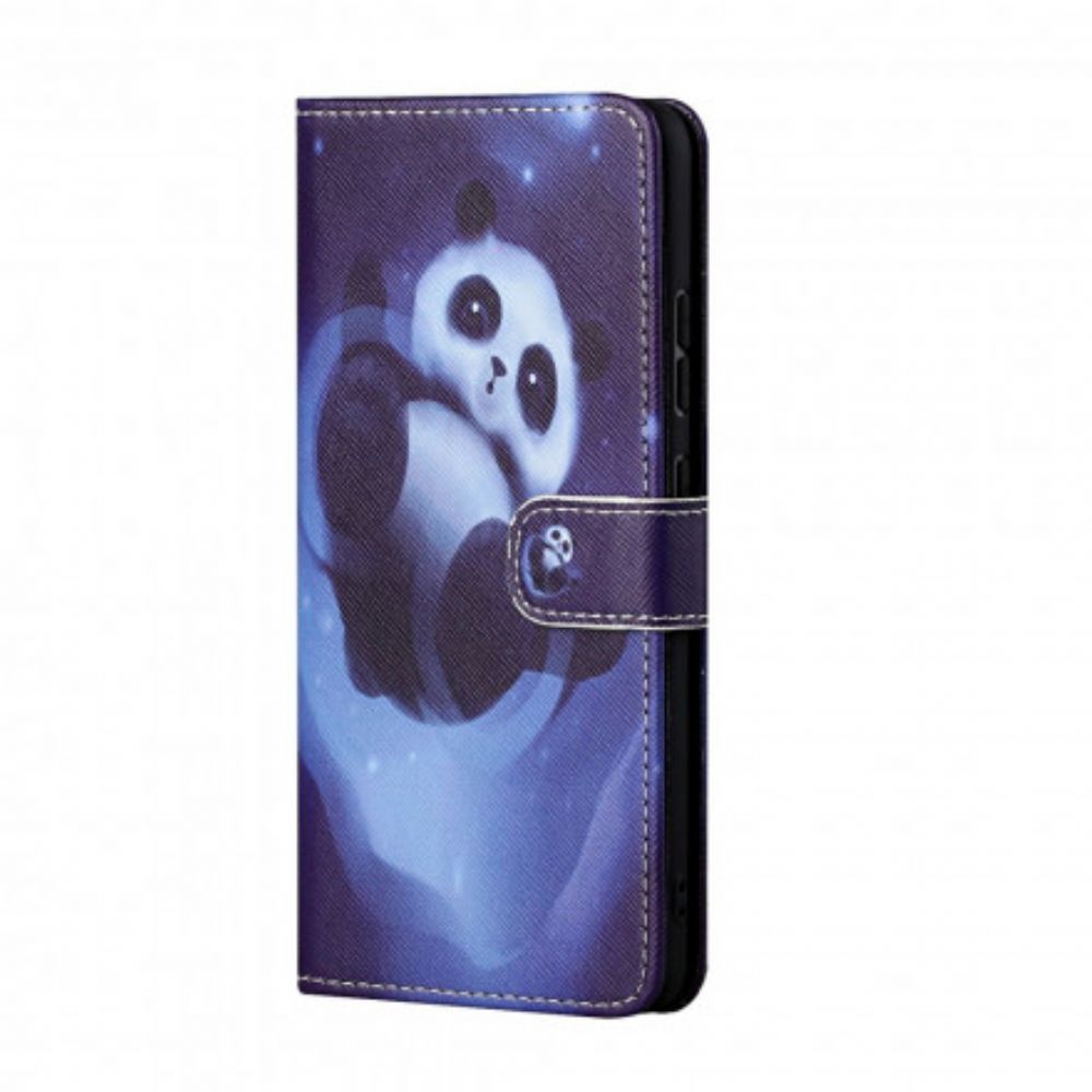 Flip Case Für Xiaomi Redmi 10 Mit Kordel Tanga Space Panda