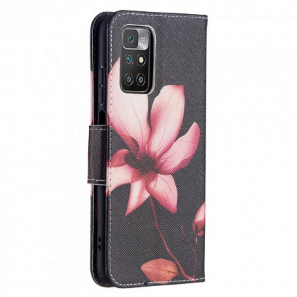 Flip Case Für Xiaomi Redmi 10 Rosa Blume