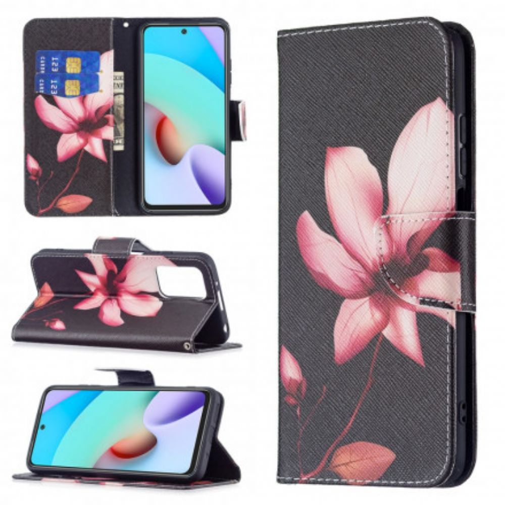 Flip Case Für Xiaomi Redmi 10 Rosa Blume