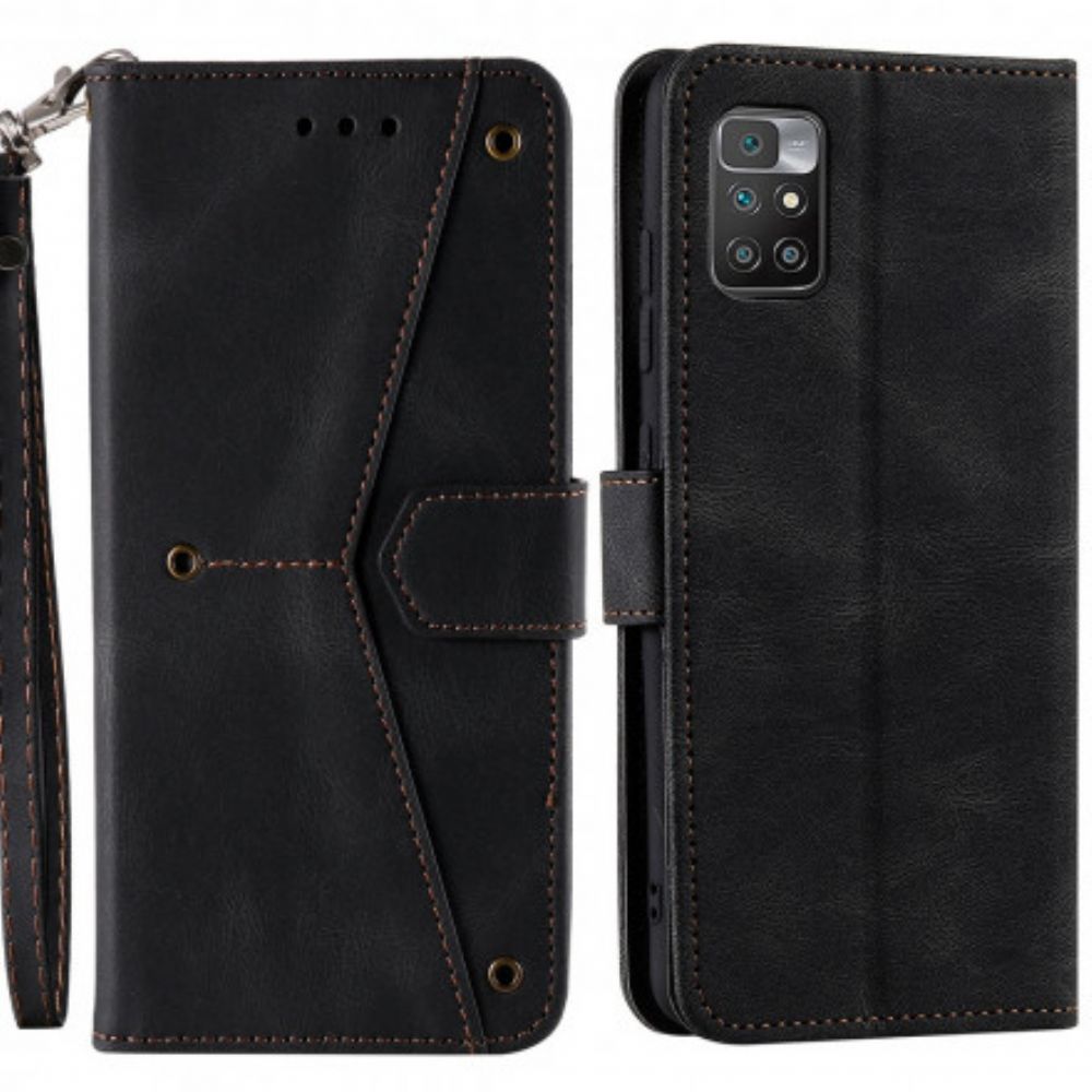 Flip Case Für Xiaomi Redmi 10 Skin-touch-nähte