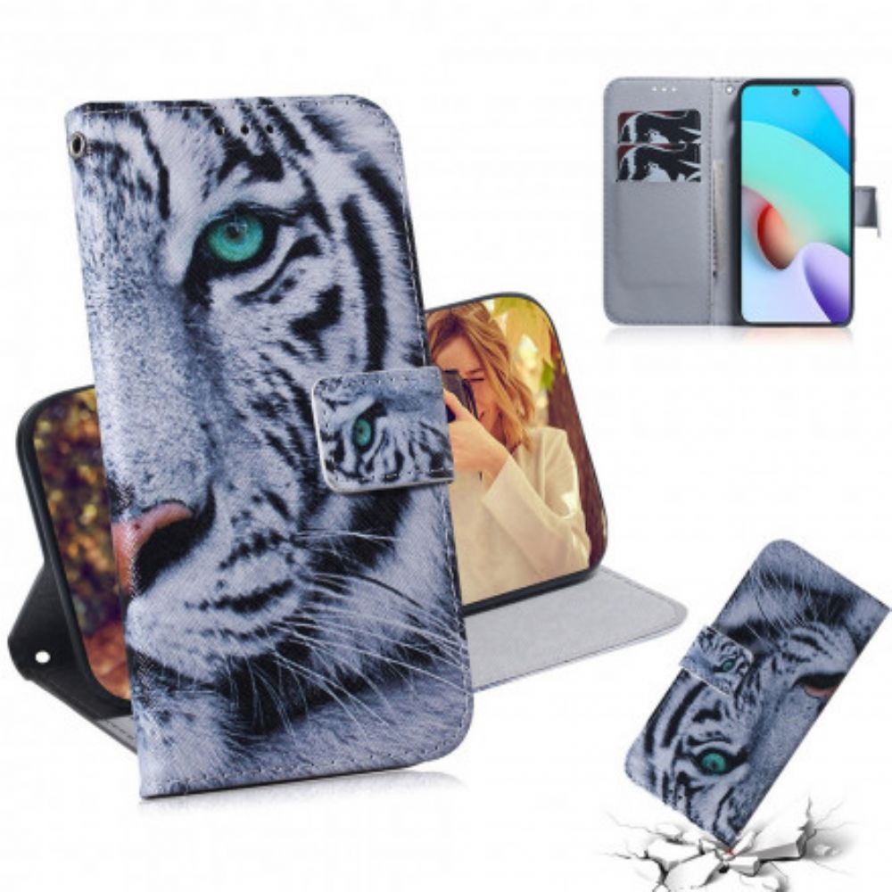 Flip Case Für Xiaomi Redmi 10 Tigergesicht