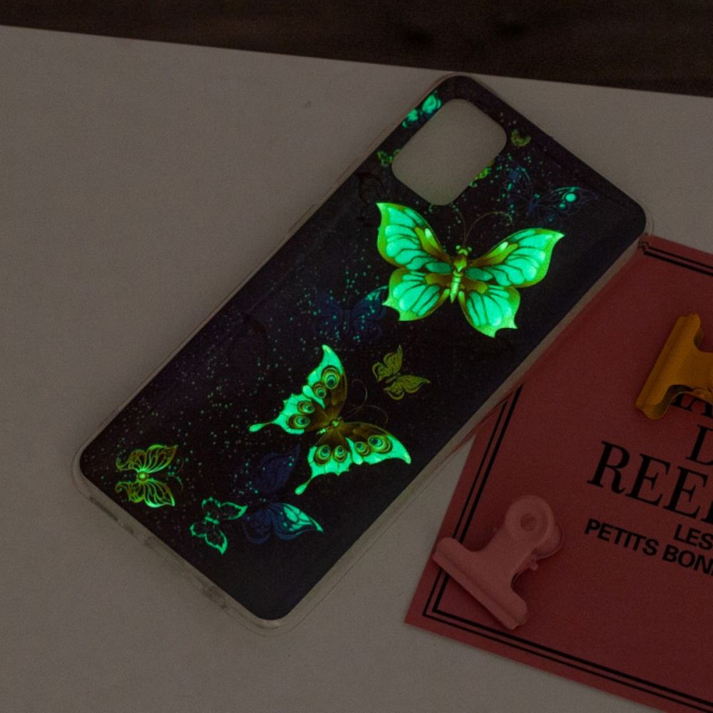 Handyhülle Für Xiaomi Redmi 10 Fluoreszierende Schmetterlinge