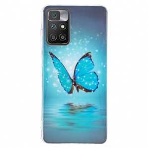 Handyhülle Für Xiaomi Redmi 10 Fluoreszierender Blauer Schmetterling