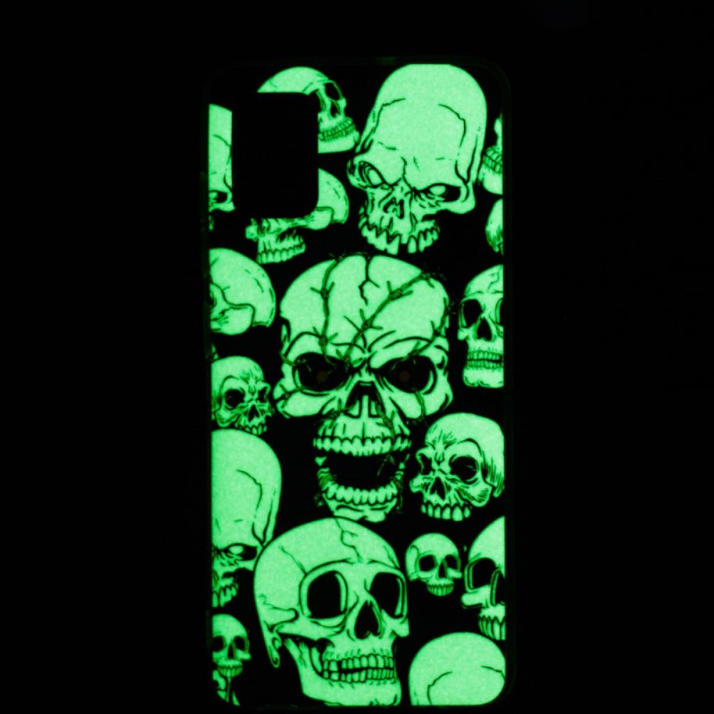 Hülle Für Xiaomi Redmi 10 Vorsicht Vor Fluoreszierenden Schädeln