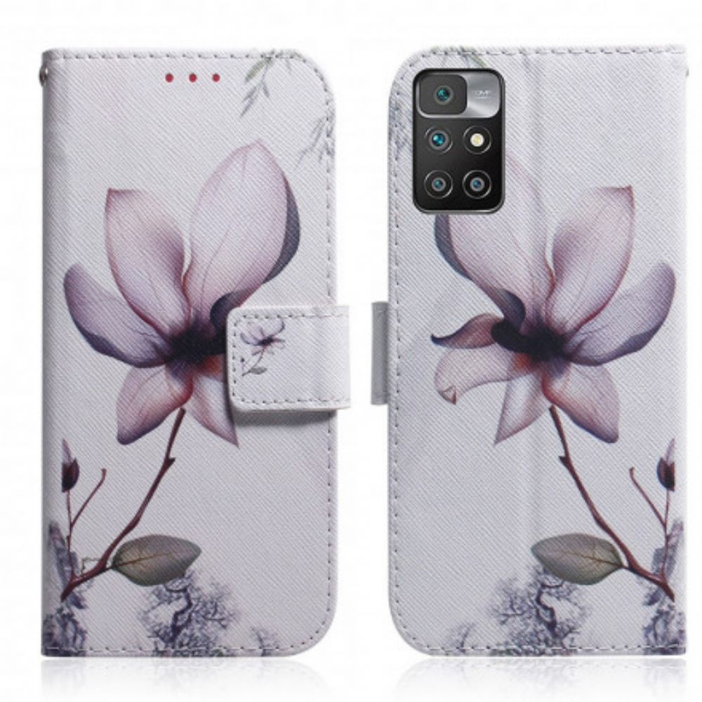 Lederhüllen Für Xiaomi Redmi 10 Alte Rosenblüte