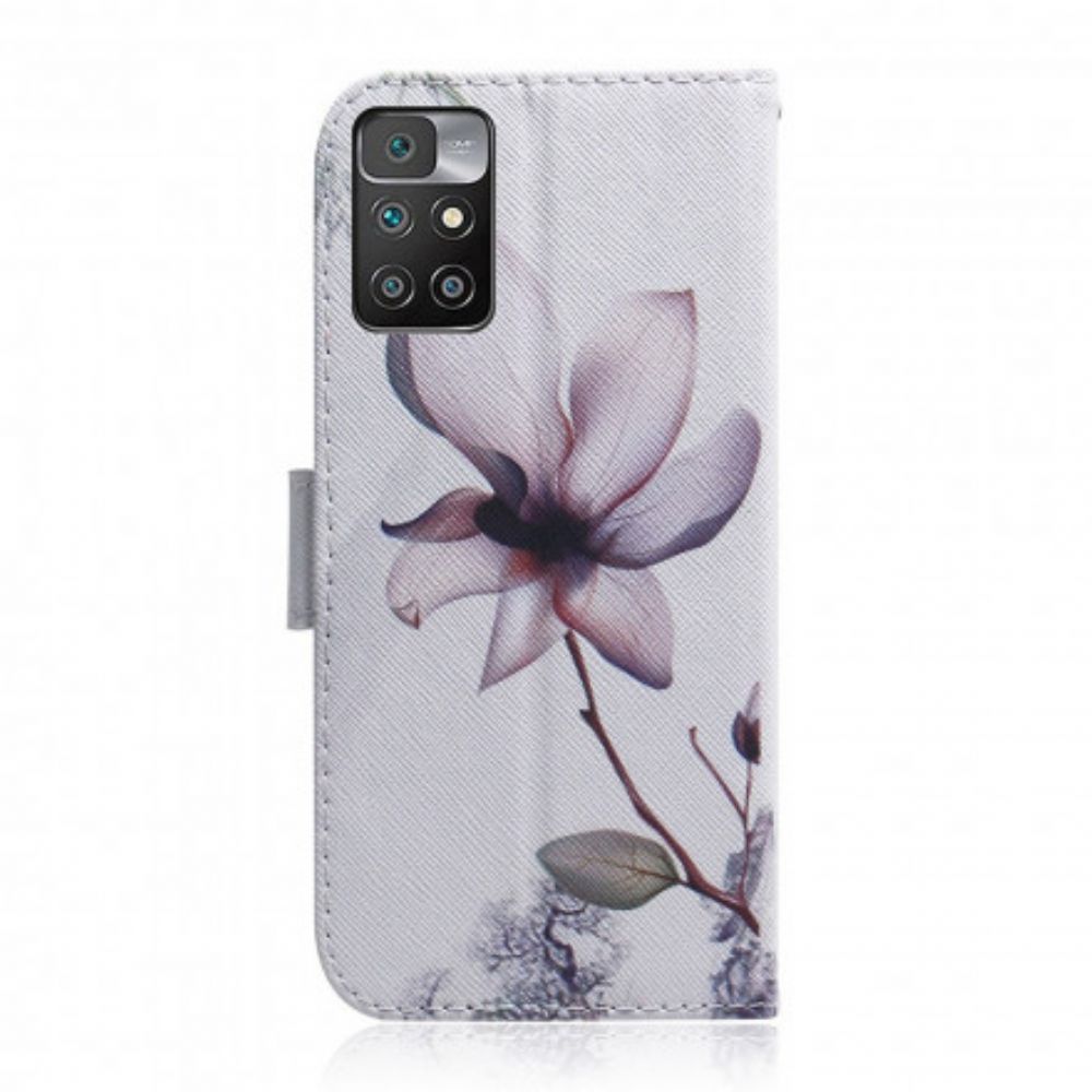 Lederhüllen Für Xiaomi Redmi 10 Alte Rosenblüte