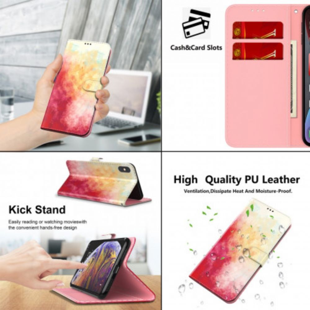 Lederhüllen Für Xiaomi Redmi 10 Aquarell