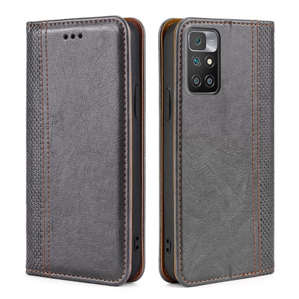 Schutzhülle Für Xiaomi Redmi 10 Flip Case Leder Im Vintage-stil