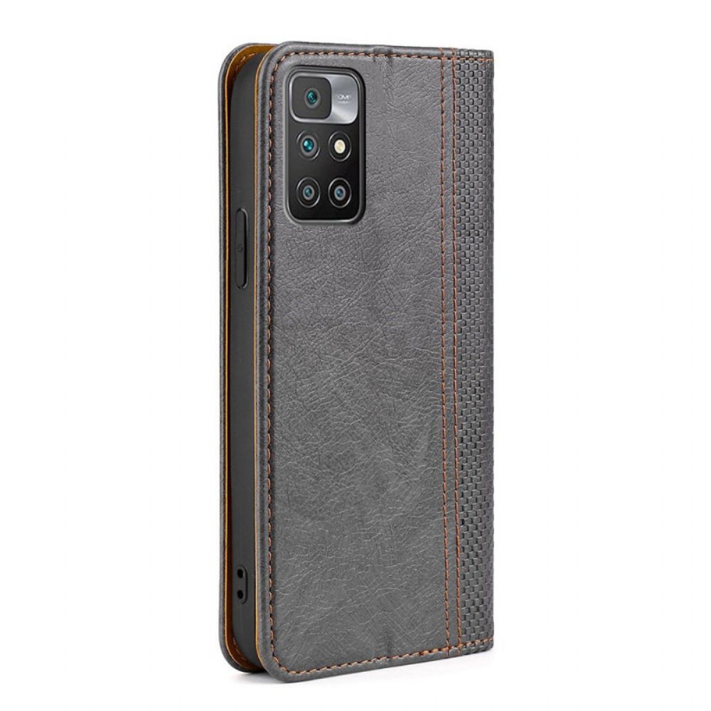 Schutzhülle Für Xiaomi Redmi 10 Flip Case Leder Im Vintage-stil