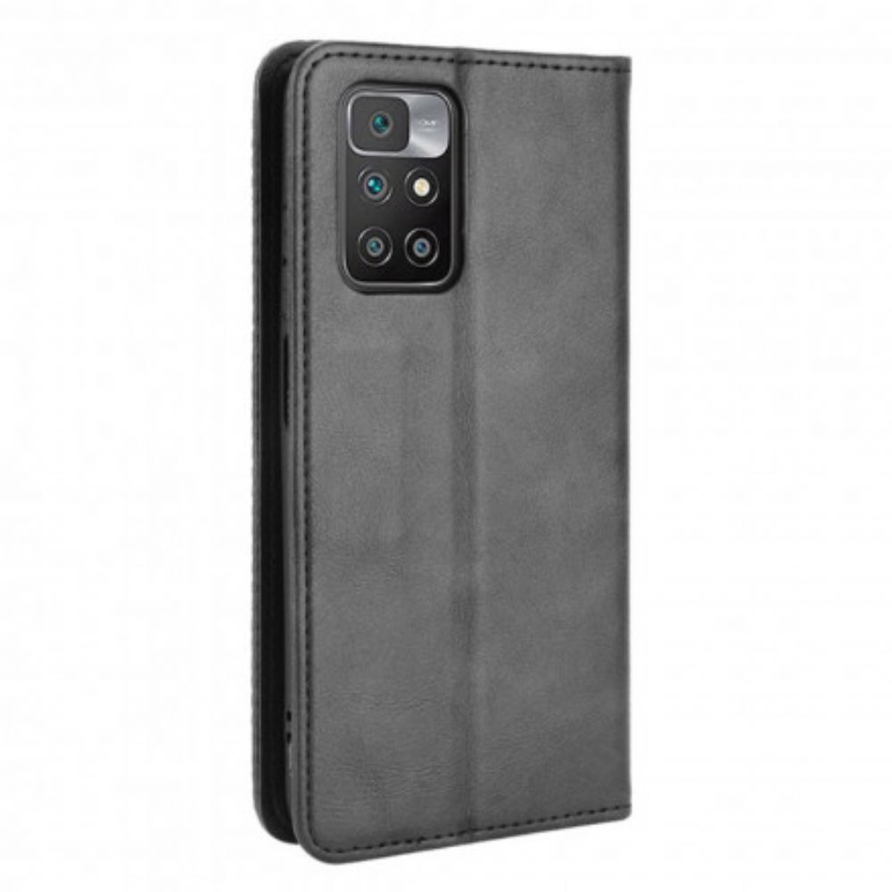 Schutzhülle Für Xiaomi Redmi 10 Flip Case Stilisierter Vintage-ledereffekt