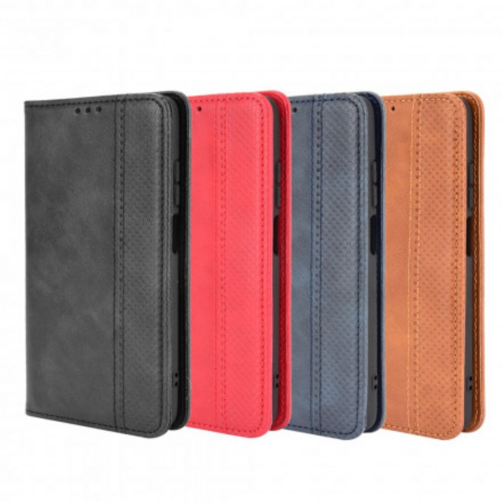 Schutzhülle Für Xiaomi Redmi 10 Flip Case Stilisierter Vintage-ledereffekt