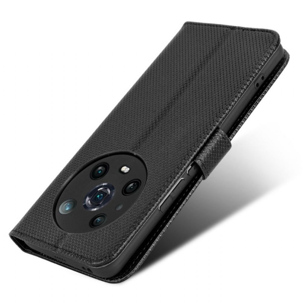 Flip Case Für Honor Magic 4 Pro Mit Kordel Strukturiertes Riemchen