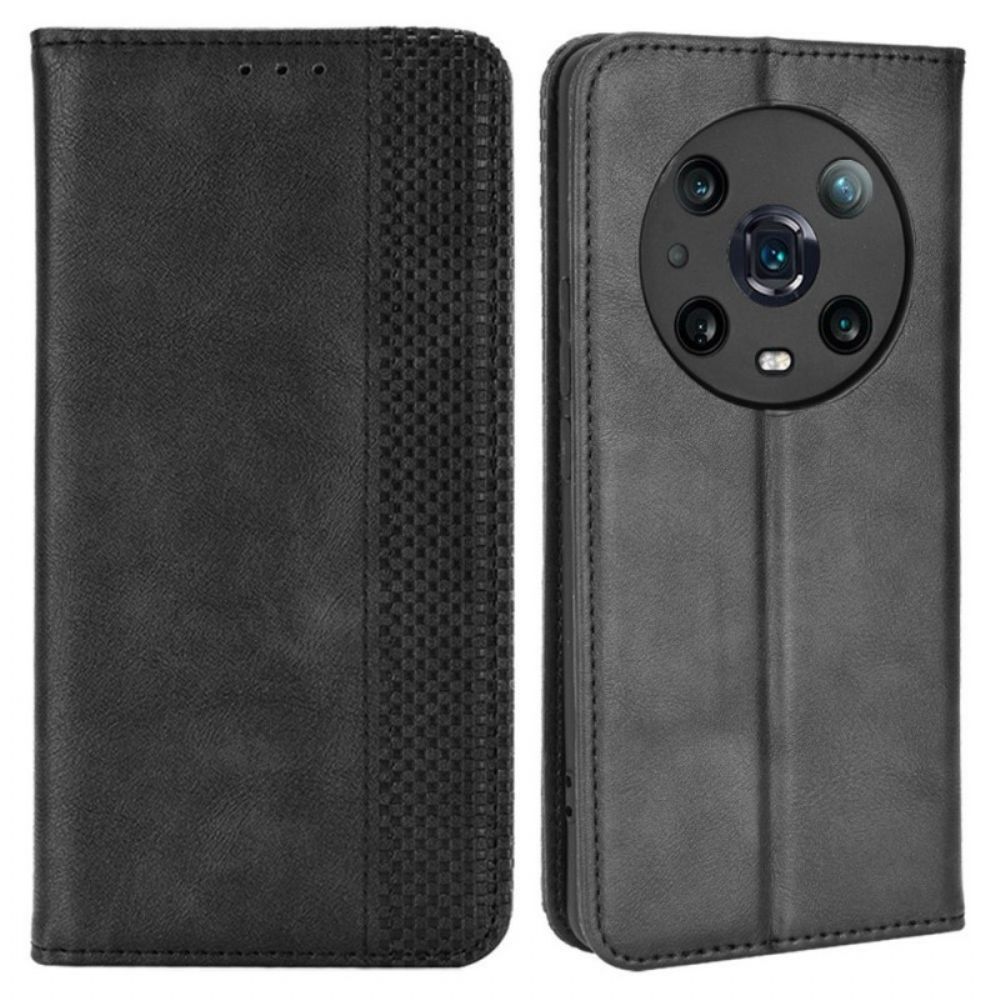 Schutzhülle Für Honor Magic 4 Pro Flip Case Gestylter Lederstil