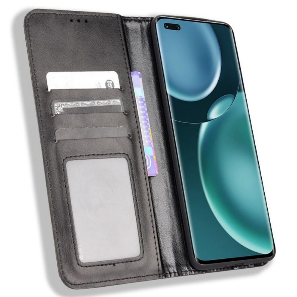 Schutzhülle Für Honor Magic 4 Pro Flip Case Gestylter Lederstil