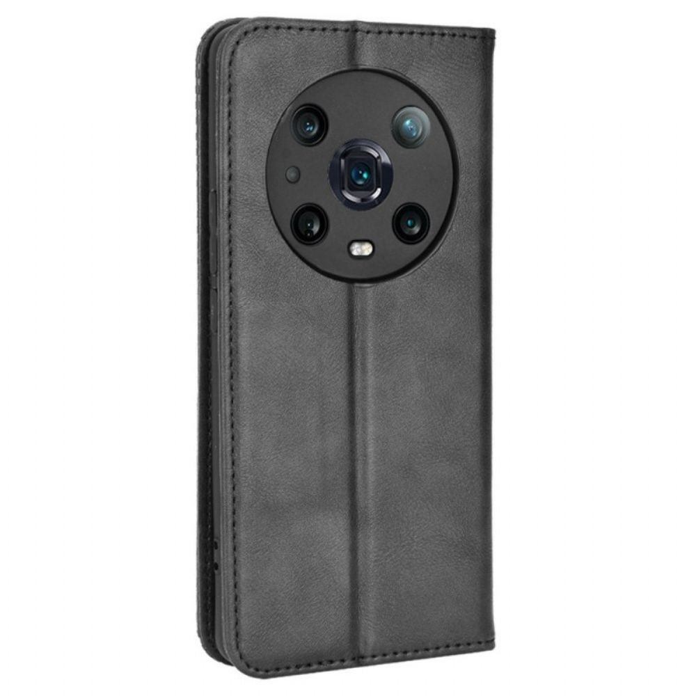 Schutzhülle Für Honor Magic 4 Pro Flip Case Gestylter Lederstil