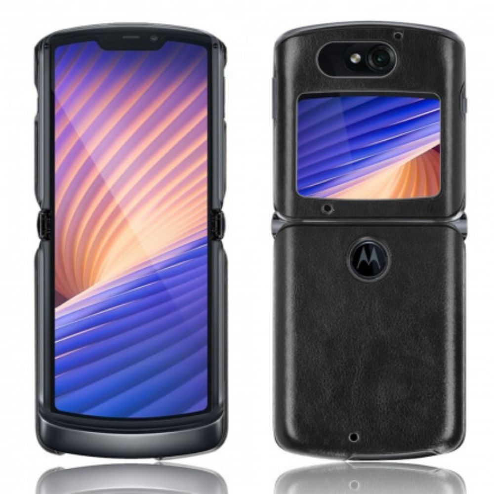 Handyhülle Für Motorola Razr 5G Kunstleder Litschi