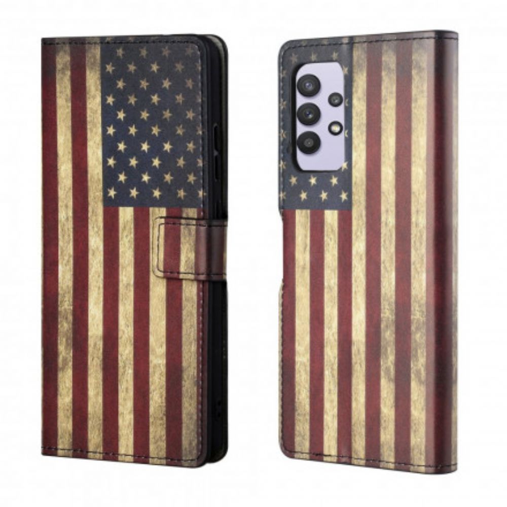 Flip Case Für Samsung Galaxy A32 4G Amerikanische Flagge