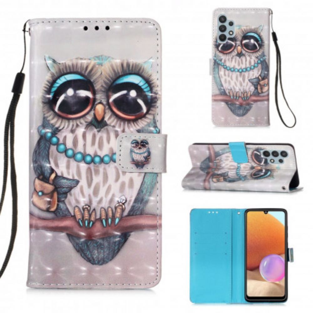 Flip Case Für Samsung Galaxy A32 4G Fräulein Eule