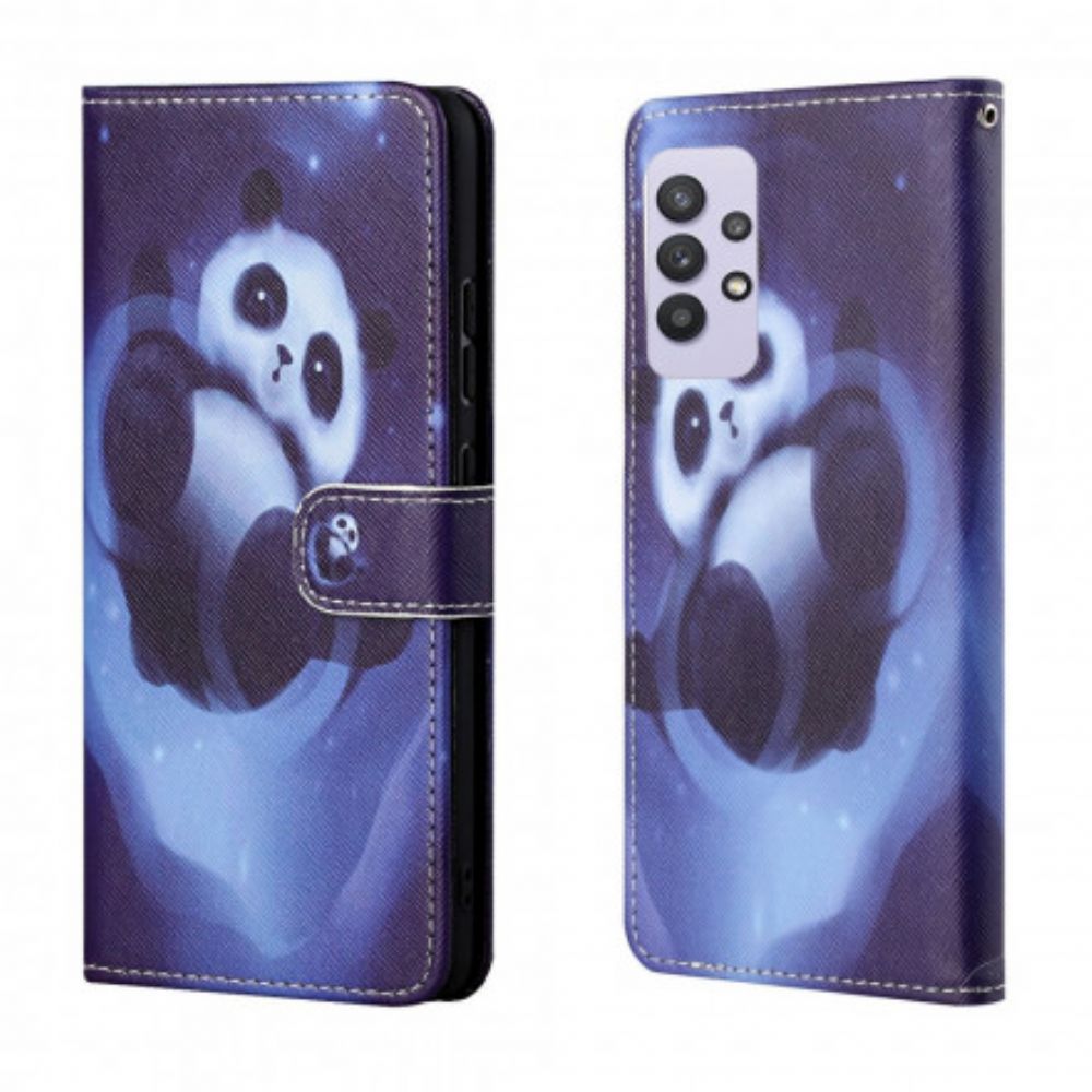 Flip Case Für Samsung Galaxy A32 4G Mit Kordel Tanga Space Panda