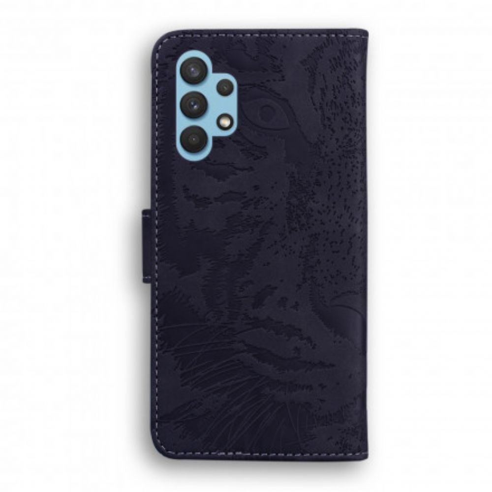 Flip Case Für Samsung Galaxy A32 4G Tigergesichtsdruck