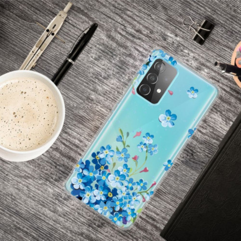 Handyhülle Für Samsung Galaxy A32 4G Blaue Blumen