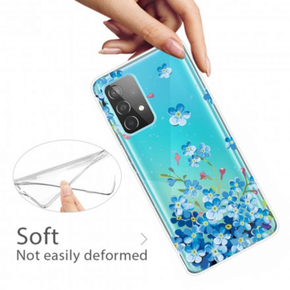 Handyhülle Für Samsung Galaxy A32 4G Blaue Blumen