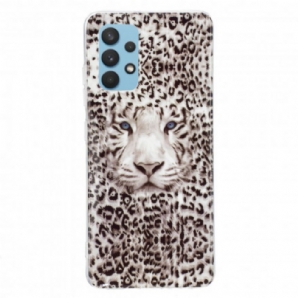 Handyhülle Für Samsung Galaxy A32 4G Fluoreszierender Leopard