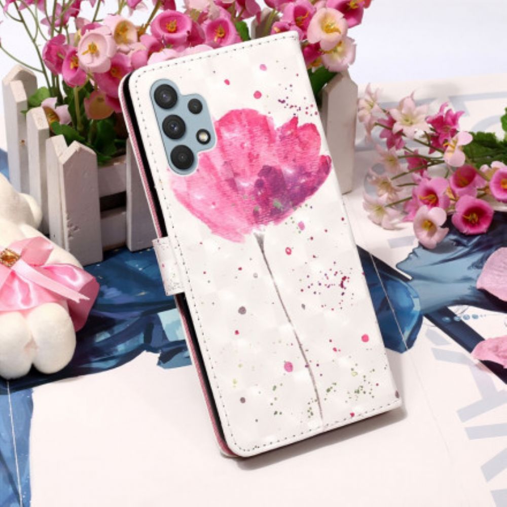 Hülle Flip Case Für Samsung Galaxy A32 4G Wasserfarbenes Halfter