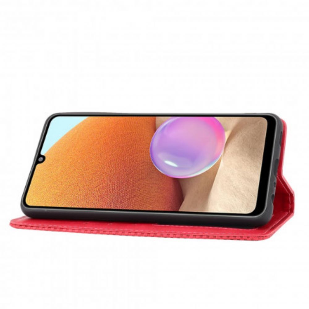 Schutzhülle Für Samsung Galaxy A32 4G Flip Case Stilisierter Vintage-ledereffekt