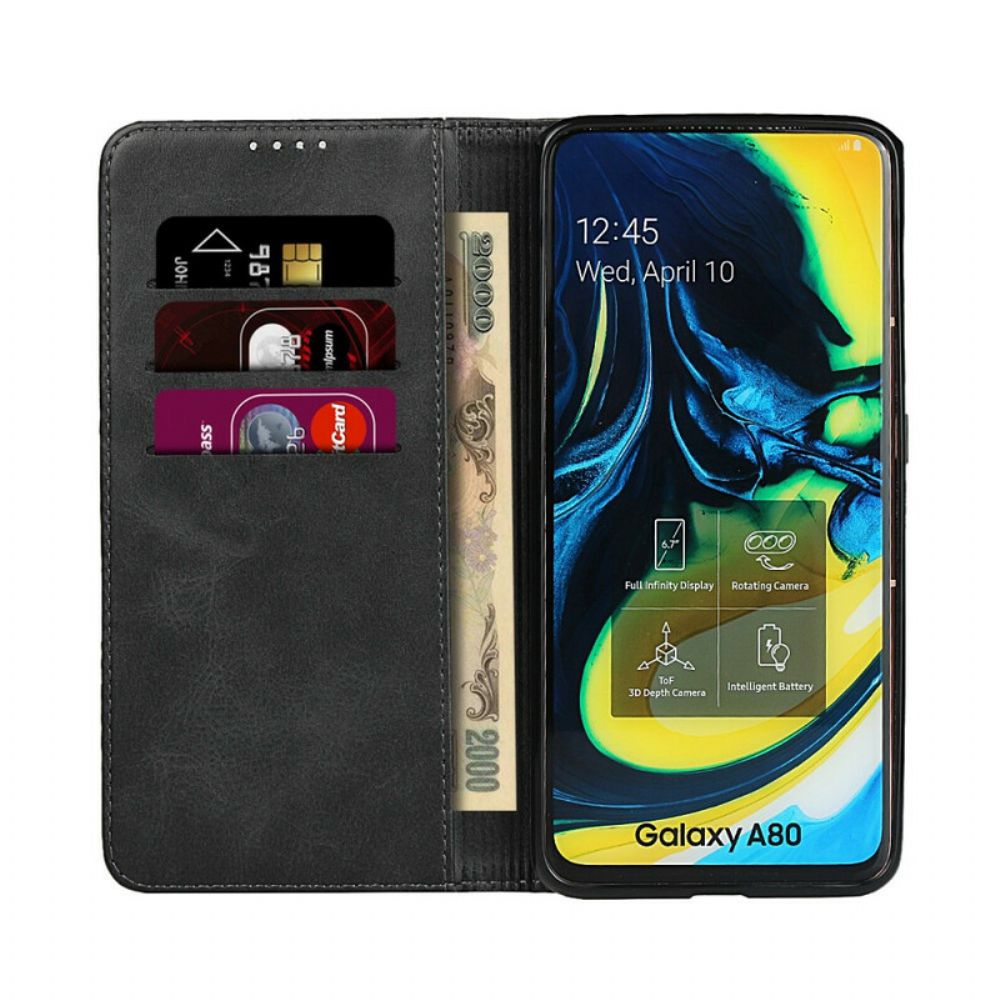 Schutzhülle Für Samsung Galaxy A90 / A80 Flip Case Nähte In Kunstleder