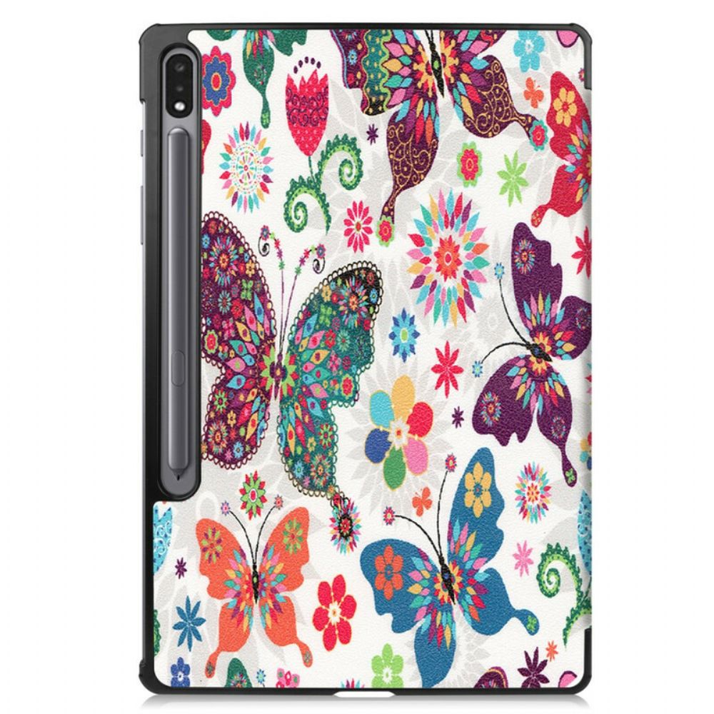 Schutzhülle Für Samsung Galaxy Tab S7 FE Vintage Flower Stifthalter