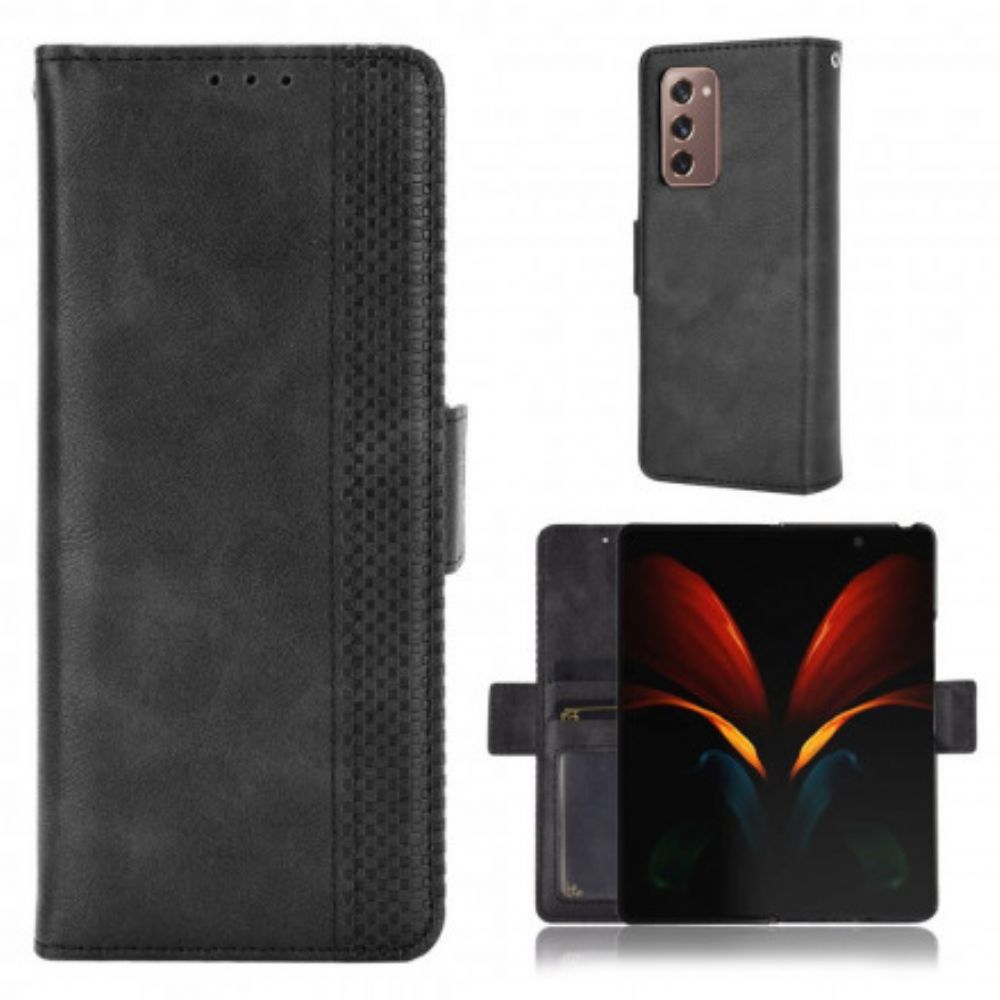 Flip Case Für Samsung Galaxy Z Fold 2 Stilisierter Ledereffekt