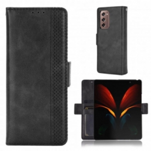 Flip Case Für Samsung Galaxy Z Fold 2 Stilisierter Ledereffekt