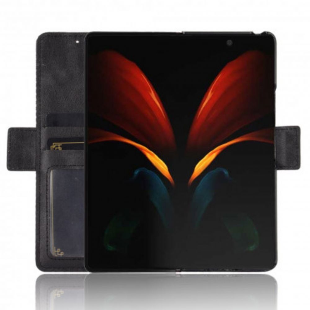 Flip Case Für Samsung Galaxy Z Fold 2 Stilisierter Ledereffekt